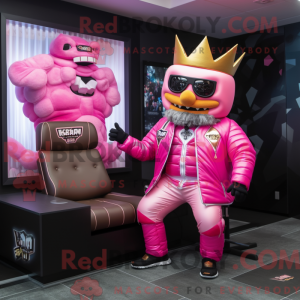 Pink King-mascottekostuum...