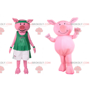 Mascotte cochon en tenue de sport - Redbrokoly.com