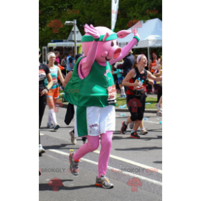Mascotte cochon en tenue de sport - Redbrokoly.com