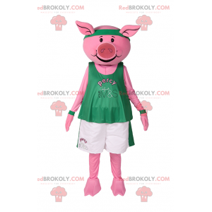 Mascote porco em roupas esportivas - Redbrokoly.com