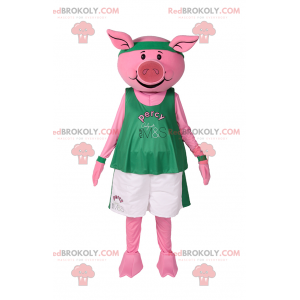 Varkensmascotte in sportkleding - Redbrokoly.com