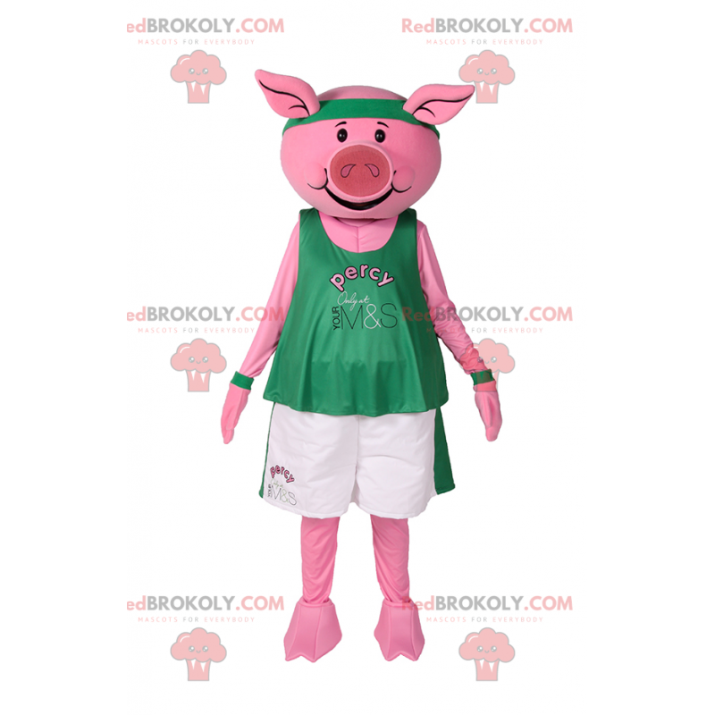 Mascotte di maiale in abbigliamento sportivo - Redbrokoly.com