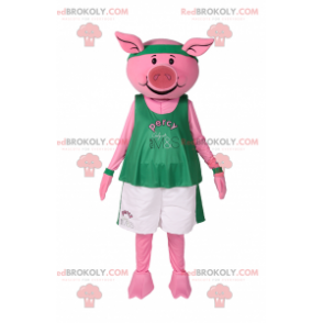 Mascotte cochon en tenue de sport - Redbrokoly.com