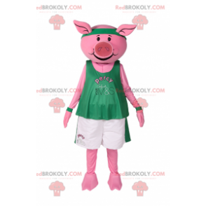 Mascotte di maiale in abbigliamento sportivo - Redbrokoly.com