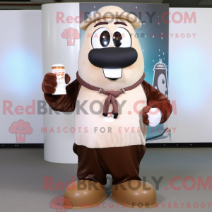 Brown Bottle Of Milk mascot...