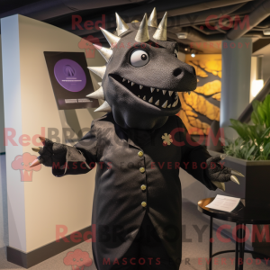 Sort Stegosaurus maskot...