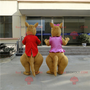 Kangaroo couple mascot - Redbrokoly.com