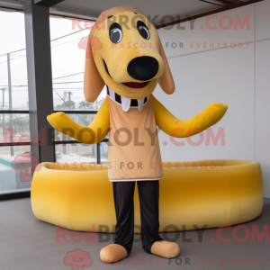 Gold Hot Dogs mascot...