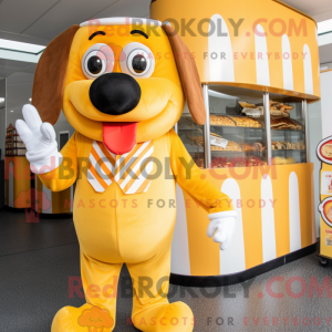 Gold Hot Dogs mascot...