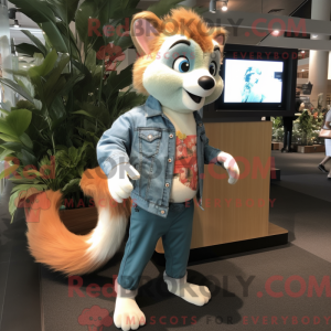 Peach Skunk mascot costume...