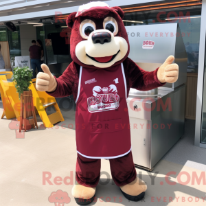 Maroon Bbq Ribs Maskottchen...