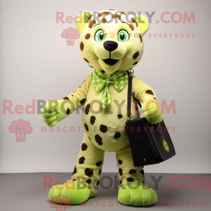Lime grønn leopard maskot...