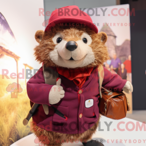 Maroon Hedgehog maskot...
