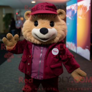 Maroon Hedgehog mascot...