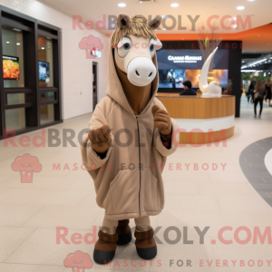 Tan Mare mascot costume...