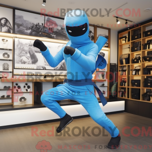 Sky Blue Ninja mascotte...