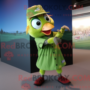Limegrøn spætte maskot...