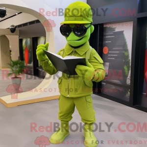 Lime Green Soldier mascot...