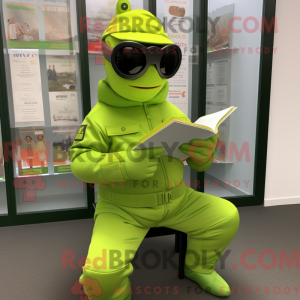 Lime Green Soldier maskot...