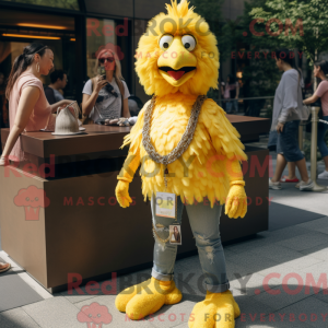 Gul kylling parmesan maskot...
