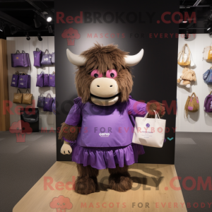 Paars Yak-mascottekostuum...