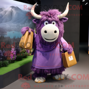 Paars Yak-mascottekostuum...