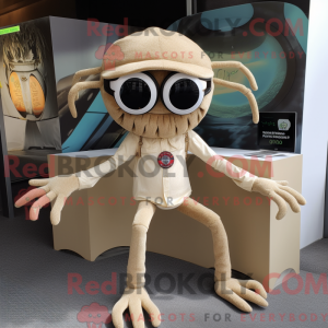 Máscara de aranha bege com...
