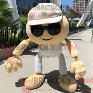 Beige Spider maskot kostume...