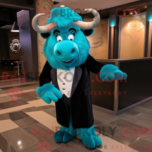 Turquoise Bison mascotte...