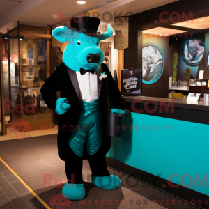 Turquoise Bison mascotte...