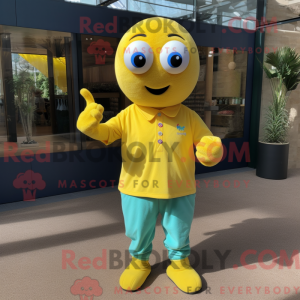 Yellow Petanque Ball mascot...
