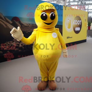 Yellow Petanque Ball mascot...