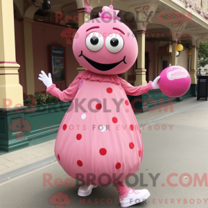 Pink Petanque Ball maskot...
