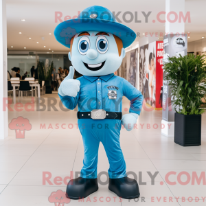 Cyan Fire Fighter mascot...