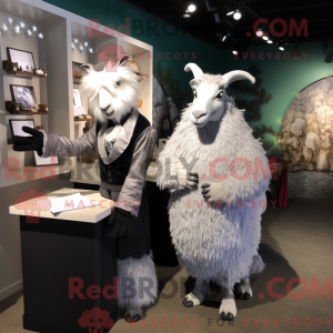 Sølv Angora Ged maskot...