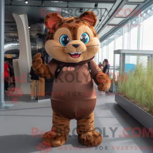 Bruine kat mascotte kostuum...