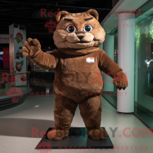 Brown Cat mascot costume...
