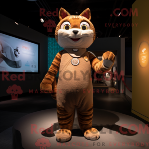 Bruine kat mascotte kostuum...