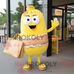 Gul hamburger maskot...