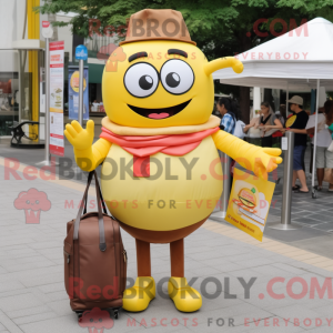 Gul hamburger maskot...