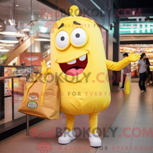Gult hamburgermaskotkostyme...