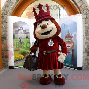 Maroon Irish Castle maskot...