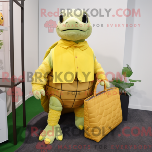 Citrongul skildpadde maskot...