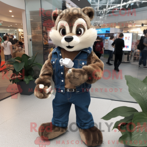 Brown Badger maskot kostume...