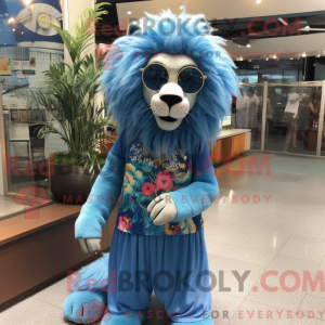 Blauer Löwe Maskottchen...