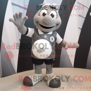 Gray Handball Ball mascot...