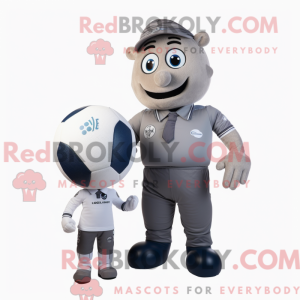 Gray Handball Ball mascot...