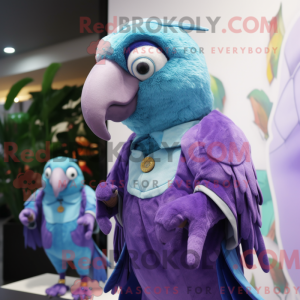 Lavendel-papegøye-maskot-dr...