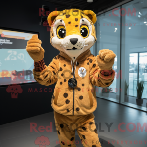 Brun Cheetah maskot kostume...