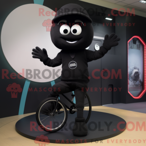 Sort Unicyclist maskot...